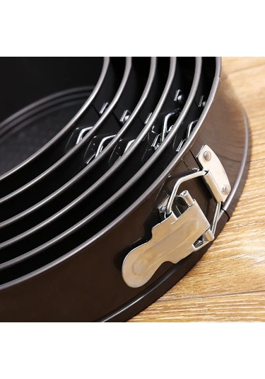 Reedark Kalıcı Anti Yapışkan 12/18/22 Cm Seti: Kilitli Tabanlı Yuvarlak Kek Kalıbı, Mousse Ve Pasta Pişirme, Ev Kullanıma Çelik Demir Fırın Gereci