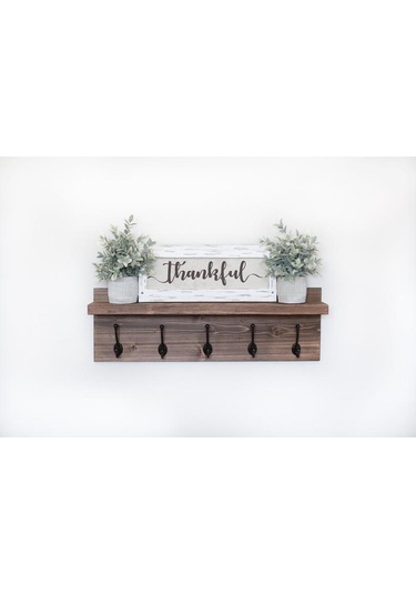 Halevia Ahşap Klasik Duvar Askılık. Ceviz