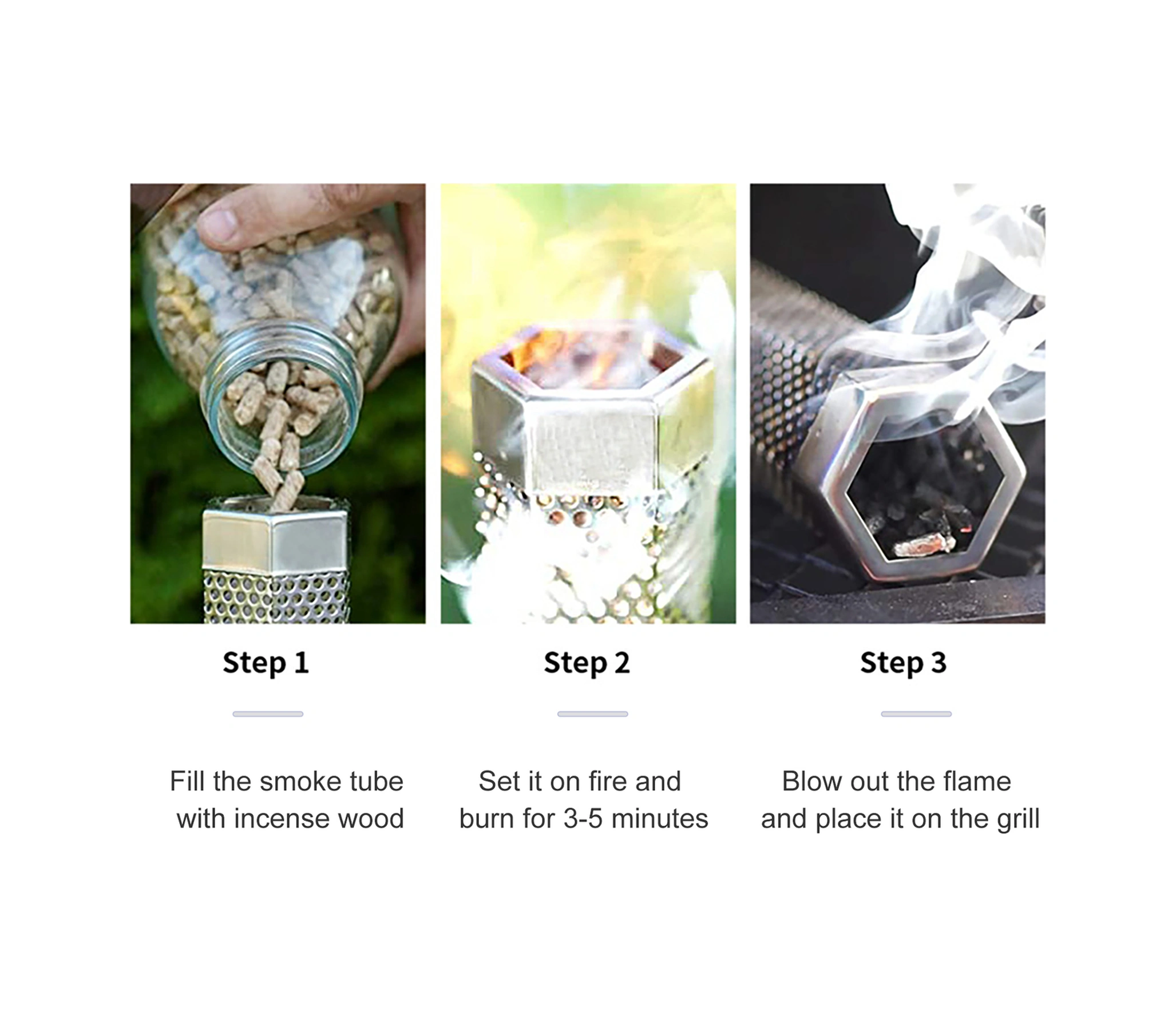 Youmex 304 Paslanmaz Çelik Izgara Füme Tüpü, Dışarıda Kullanıma Uygun, 5 Saat Süreyle Gıda Aromalı Isıtma Ve Soğuk Fümasyon Aleti Çok Renkli