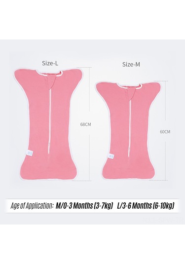 Maiyame 0-3 Ay Bebekler İçin Pamuklu Esnek Sarma Battaniyesi - Yumuşak, Nefes Alıcı Uyku Torbası, Mor Renk, M Bedeni 60cm Mor