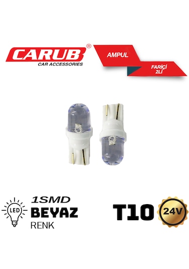 Carub 24volt Dipsiz T10 Led Ampul 1smd Beyaz
