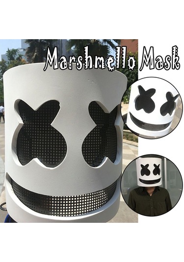 Marshmello Maskesi Dj Baş Örtüsü Cosplay Kaskı Parti Kostüm Aksesuarı  Aksesuarları