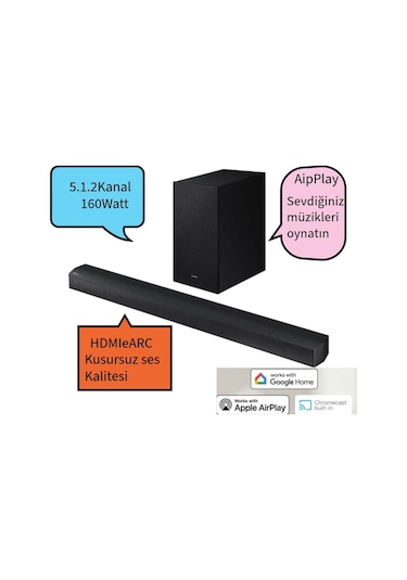 2024 Yılı Gerçek 5.1.2 Kanallı Ses Q-symphony Soundbar