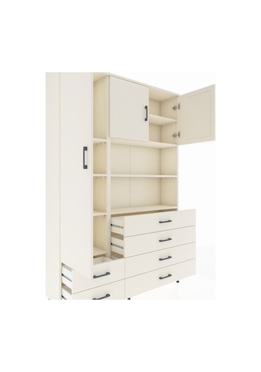 Arges Dolap 8 Raflı 6 Çekmeceli 3 Kapaklı 132x30x195 Aytaşı-a... Aytaşı