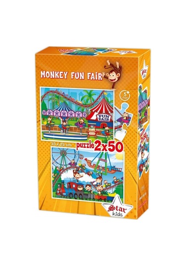 Star Puzzle 2x50 Parça Çocuk Puzzle - Maymun Lunaparkı 1 Adet