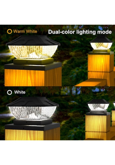 Açık Su Geçirmez Güneş Pillar Işık Veranda Bahçe Çit L6486b-1