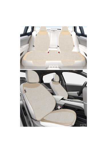 Bod Keten Terletmez Oto Koltuk Minderi Seti Koltuk Koruma Kılıfı Yalı Serisi Ön Arka Set Bej