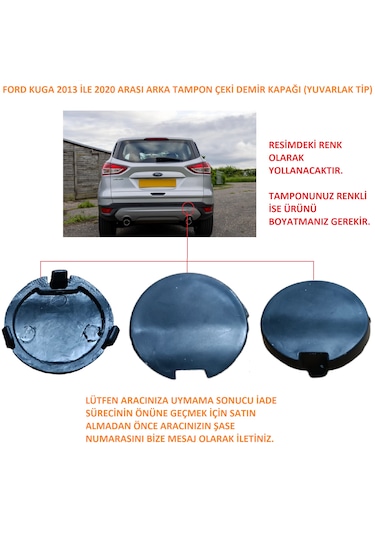 Ford Kuga Arka Tampon Çeki Demir Kapağı 2013-2020 Arası