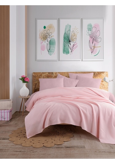 Ecocel Pike Örtü Battal King 230x240cm Karde Pudrapembe Pudrapembe