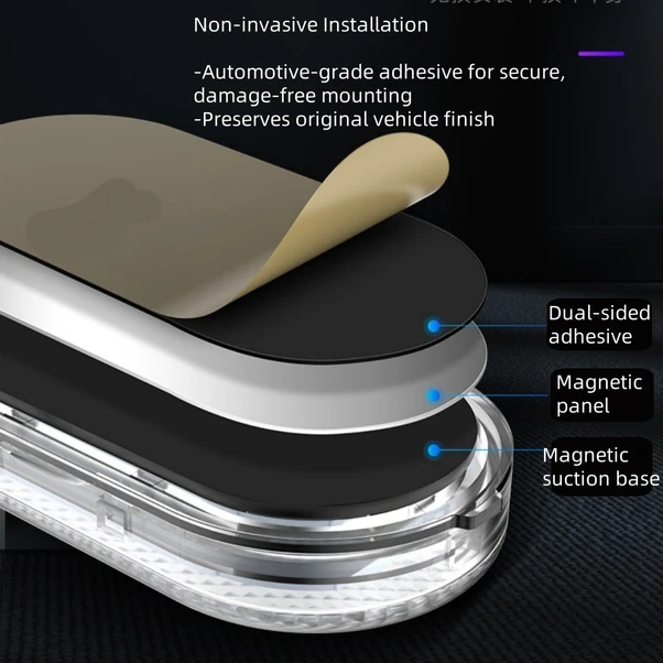 Besthome1 Mavi 2li 7 Renk Dokunmatik Usb Şarjlı Araç İçi Led Aydınlatma