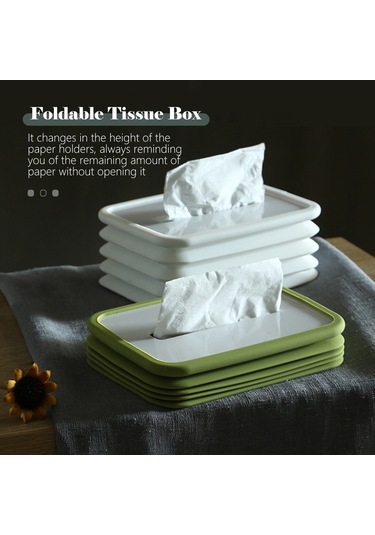 Gajeena Yüksek Kaliteli Silikon Katlanabilir Oto Ve Masaüstü Havlu Kutusu - Yaylı Yükseklik Ayarlı, Kolay Yıkanabilir, Pratik Depolama Mavi