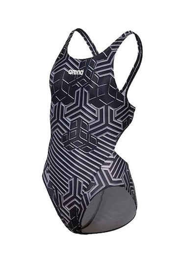 Arena Kıkko Kız Çocuk Yüzücü Mayosu Siyah-beyaz Siyah-beyaz