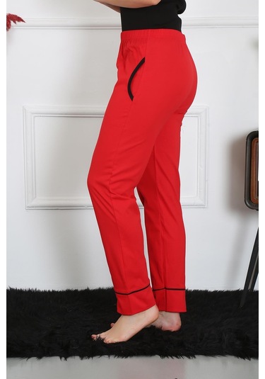 Akbeniz Kadın Pamuk Penye Cepli Tek Alt Pijama Kırmızı 27512-kırmızı Kırmızı
