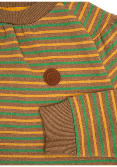 Kız Çocuk Recycle Pamuk Çizgili Sweatshirt 001