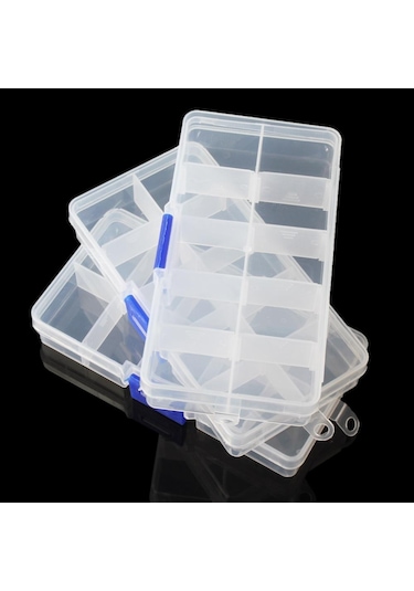 3 Takım X 10 Bölme Küçük Organizatör Depolama Plastik Kutu Zanaat Tırnak Sigorta Boncuk 10 Grids