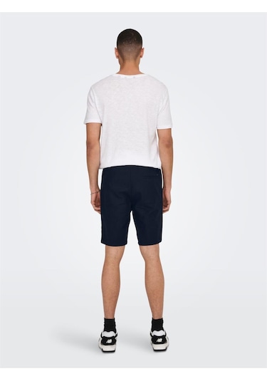 Only & Sons Onslinus 0007 Cot Lin Shorts Noos Erkek Şort-26437 - XS Lacivert