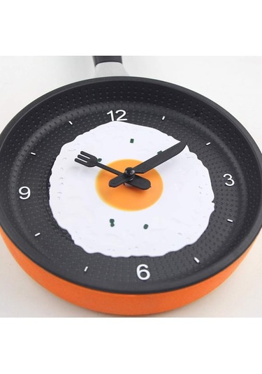 Mobgift Tava Konseptli Duvar Saati Turuncu