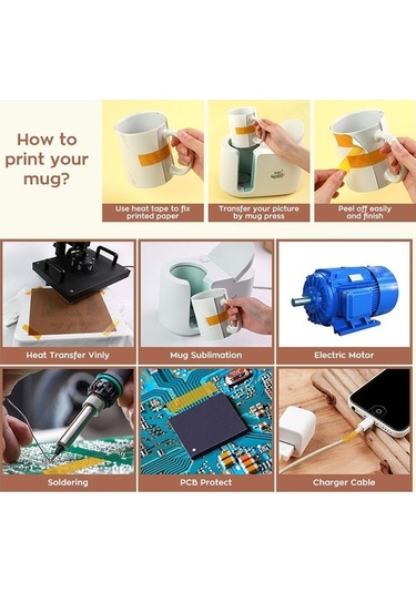 Pazly Yüksek Yapıştırıcı Yapıştırıcı Yalıtım Yalıtım Sıcaklığa Poliimid Koruma Kartı Isıya Isı Dayanıklı Baskı Bant Bandı Bandı 3d 30mm Yd