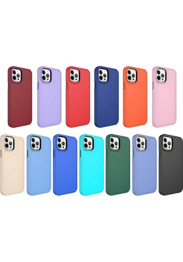 İphone Uyumlu 12 Pro Max Uyumlu Metal Çerçeve Ve Buton Tasarımlı Sert Zore Botox Kılıf-kırmızı