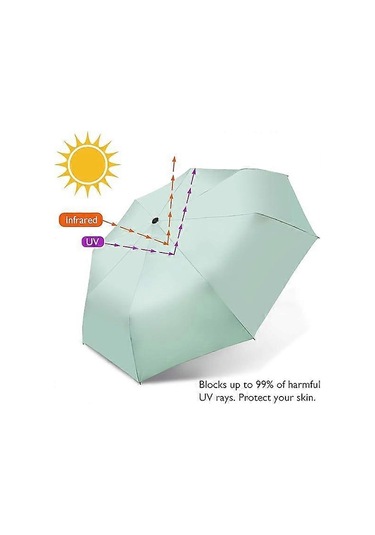 Seyahat Şemsiyesi Katlanabilir Kompakt Şemsiye Otomatik Açılıp Kapanan Güneş Yağmur Şemsiyesi Kılıflı Yeşil Yeşil Yeşil Yux Diğer