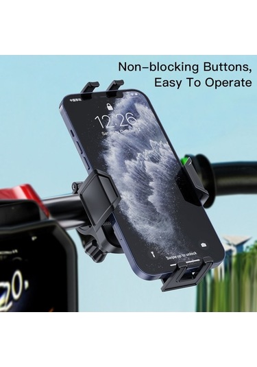 Ebitda Yesido C127 Çift Taraflı Ayarlanabilir Bisiklet Saplı Telefon Tutucu Siyah Siyah