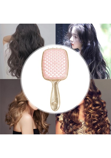 Suntek Dolaşık Açıcı Saç Fırçası Masaj Altın-pembe