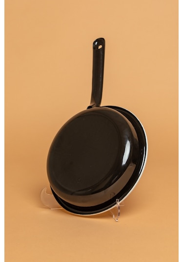 Velluto Nero Emaye Saplı Siyah Sahan Ebutay Siyah