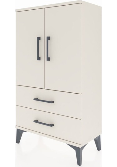 Arges Komodin 2 Raflı 2 Çekmeceli 2 Kapaklı 60x30x106 Aytaşı-... Aytaşı