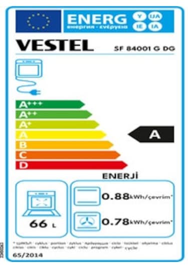 Vestel SF 84001 G DG 66 LT Ocaklı Solo Fırın