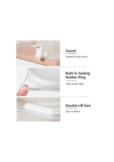 Hfambition Beyaz Musluklu Buzdolabı Su Sürahisi: Geniş Ağız, 3.5l Kapasite, Sızdırmaz Tasarım, Kolay Taşıma Ve Temizleme İmkanı Beyaz