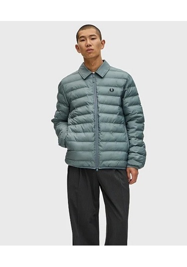 Fred Perry J1301 Collared Insulated Erkek Mont Yeşil