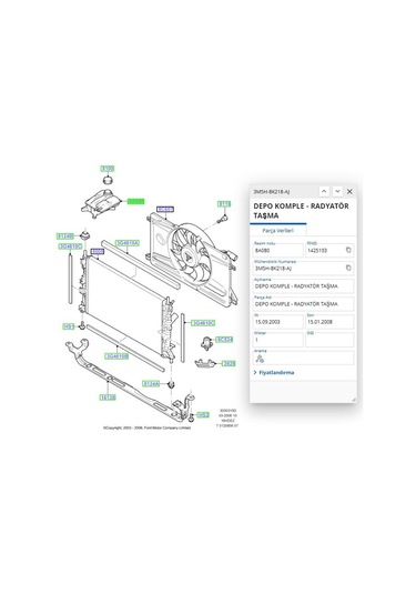 Radyatör Yedek Su Deposu C.max Focus Kuga 1.6 Bnz 04 Kal 343845 - 3m5h 8k218 Aj