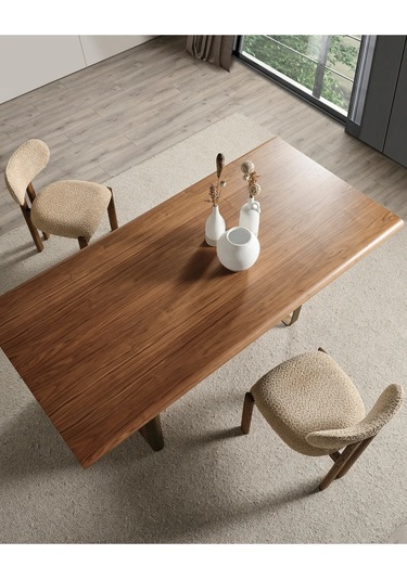 Efsun Yemek Odası Takımı Yemek Masası + 4 Adet Sandalye Kahverengi