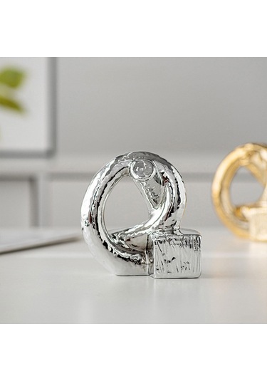 Homyl Düğüm Heykeli Dekor Tatil Hediye Masaüstü Gümüş