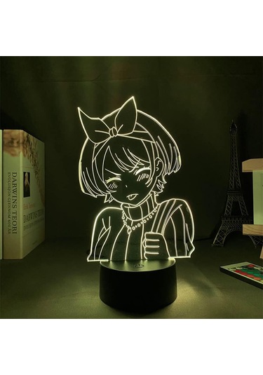 3d İllüzyon Lambası Anime Kız Arkadaş Kirala Sarashina Ruka Figürlü Gece Lambası Çocuklar İçin Yatak Odası Dekoru Komodin Renkli Masa Lambası Çok Renkli