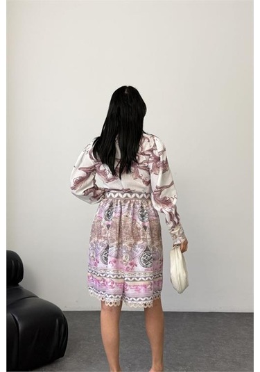 Neşeli Butik Kadın Pembe Kemer Detaylı Mini Boy Tasarım Elbise Nbms25111 Pembe