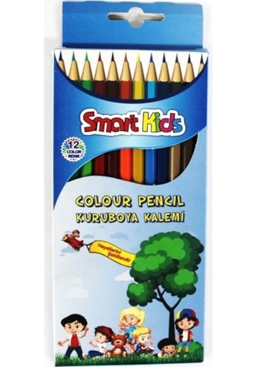 Smart Kids 12'Li Kuruboya Uzun Karton  Kutuda