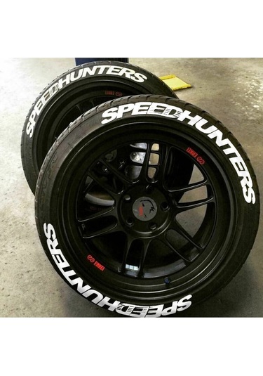 Motorsiklet Lastik Yazısı Beyaz Speedhunters 4 Adet 2.5 Cm Sticker Arma Şerit