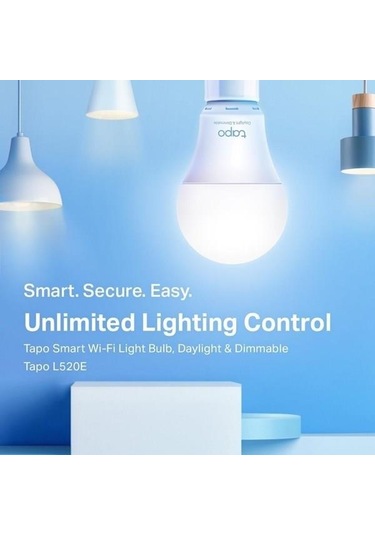 Tapo L520E Tapo Akıllı Wi-Fi Ampul, Gün Işığı ve Işık Şiddeti Ayarlanabilir