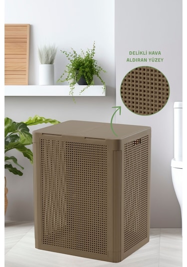 Smartduo İki Bölmeli Çamaşır Sepeti 84lt. Kahverengi