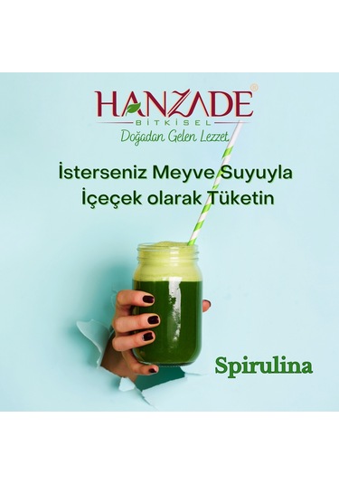 Hanzade Bitkisel Yenilebilir Spirulina Yosun Tozu 25 G