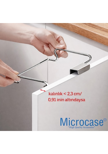 Microcase Mutfak Dolabına Monte Çok Amaçlı Çöp Poşeti Askılığı 2 Adet Al5444 Gümüş