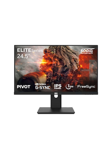 Dragos EliteSeries E245FHD500 24.5" 1 MS 500 Hz FreeSync G-Sync IPS Pivot Oyuncu Monitörü