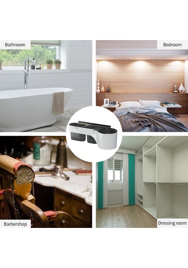 Suofeng Duvar Montajlı Saç Kurutma Makinesi Tutucu - Gri, Deliksiz Yükleme, Banyo Aksesuarı Depolama, Abs Malzeme, Boşluk Tasarrufu Gri