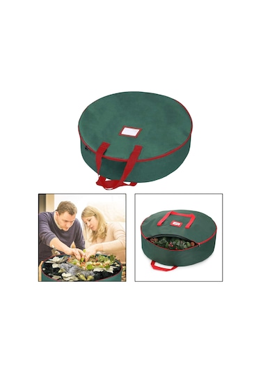 Suntek Yılbaşı Çelenk Saklama 30 "tatil Kabı 600d Yeşil