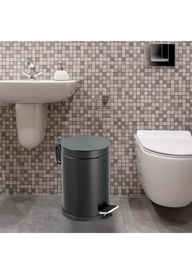 Foreca Pedallı Çöp Kovası Siyah 16 L Siyah