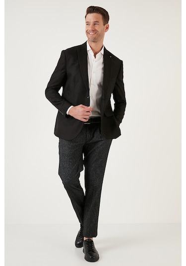 Buratti 6 Drop Çift Yırtmaçlı Slim Fit Blazer Erkek Ceket 659001 Siyah Buratti 6 Drop Çift Yırtmaçlı Slim Fit Blazer Erkek Ceket 659001 Siyah