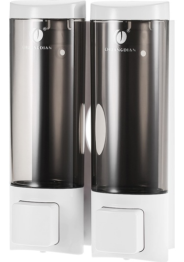 Hombey Duvar Takılı İki Lı Koltuk Sabun Dağıtıcı, El Sabunu/şampuan Kutusu, Manuel Basma, Beyaz, 200ml 2, Ev/ofis/hotel Kullanıma Uygun Diğer