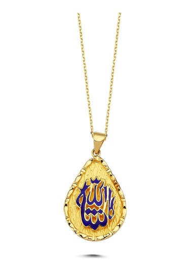 Dua Yazılı Mineli Altın Kolye Ak108
