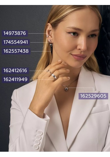 Miestilo Tek Küpe 925 Ayar Gümüş Gözlü Küpe K Harfli 174554941 beyaz